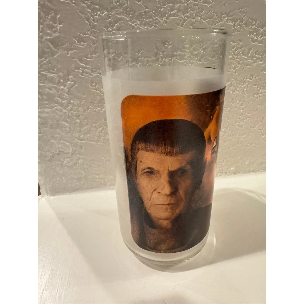 Star Trek Movie Spock Kirk USS‎ Enterprise Frosted Highball Glass Tumbler